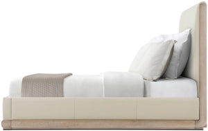 Theodore Alexander Repose Upholstered Bed Queen / Grey Oak – side view