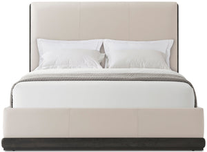 Theodore Alexander Repose Upholstered Bed Queen / Charcoal Oak – angle view