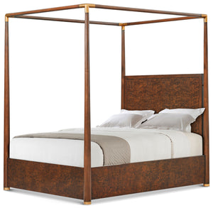 Theodore Alexander Kesden Poster Bed Queen / Pyramid Brown – front view