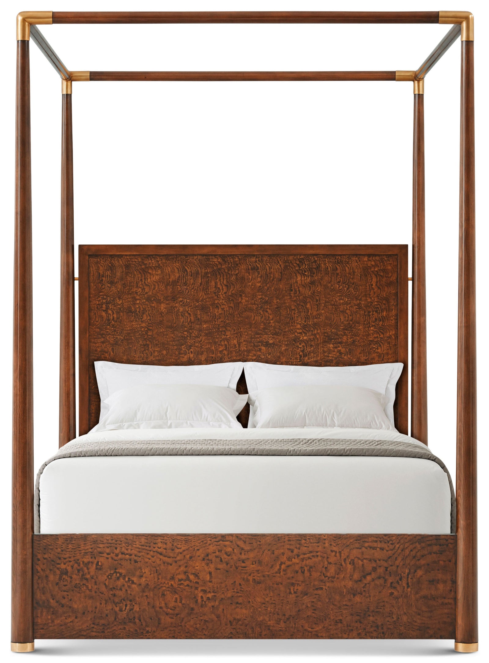 Theodore Alexander Kesden Poster Bed Queen / Pyramid Brown – angle view