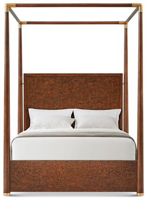 Theodore Alexander Kesden Poster Bed Queen / Pyramid Brown – angle view