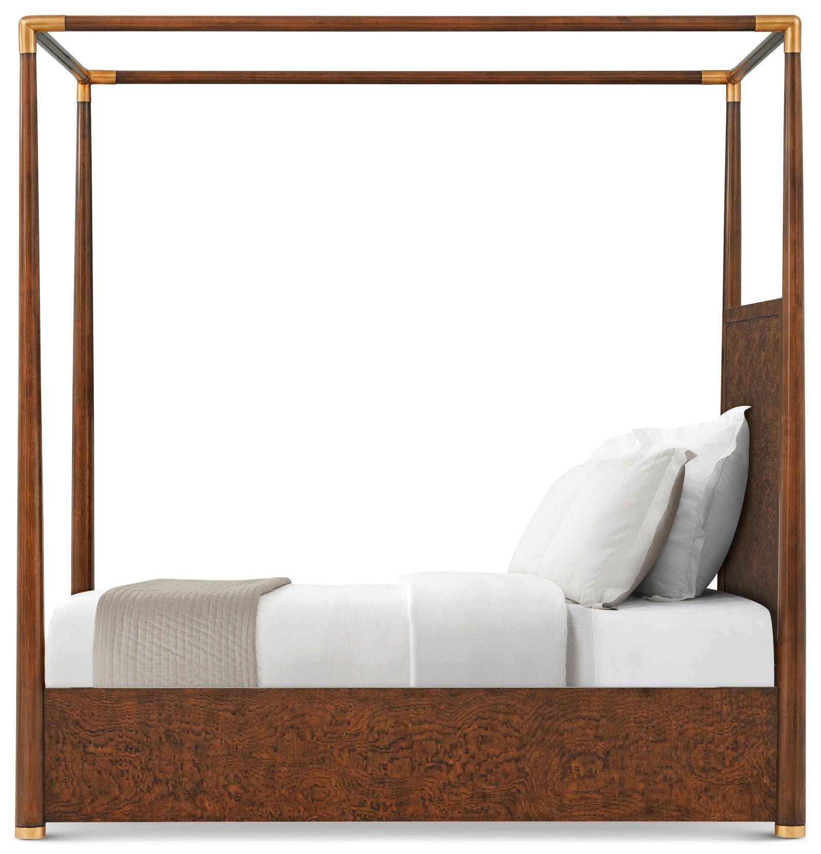 Theodore Alexander Kesden Poster Bed Queen / Pyramid Brown – side view