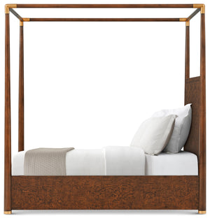 Theodore Alexander Kesden Poster Bed Queen / Pyramid Brown – side view