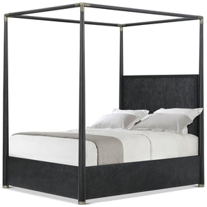 Theodore Alexander Kesden Poster Bed Queen / Silent Black – front view
