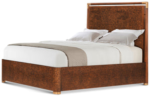 Theodore Alexander Kesden Wood Bed Queen / Pyramid Brown – front view