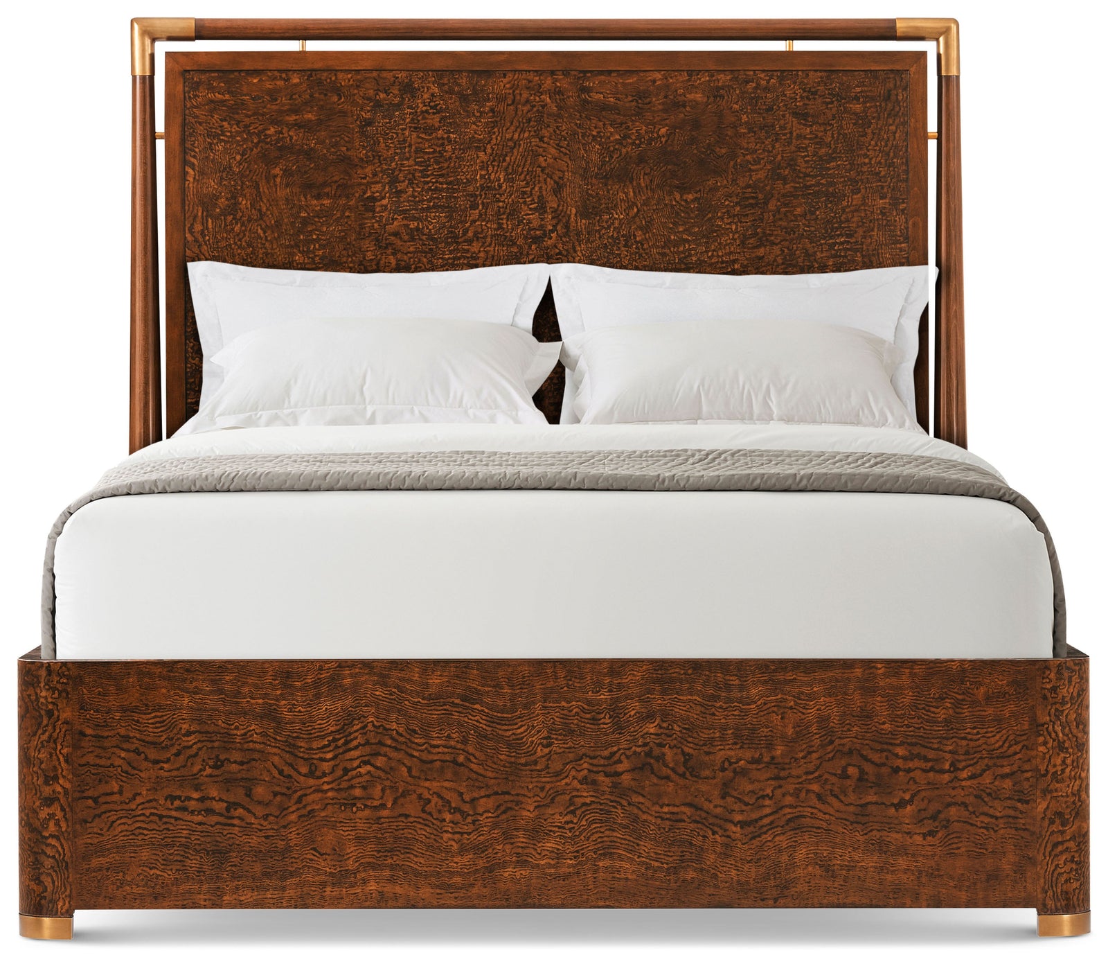 Theodore Alexander Kesden Wood Bed Queen / Pyramid Brown – angle view