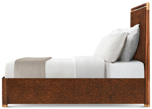 Theodore Alexander Kesden Wood Bed Queen / Pyramid Brown – side view