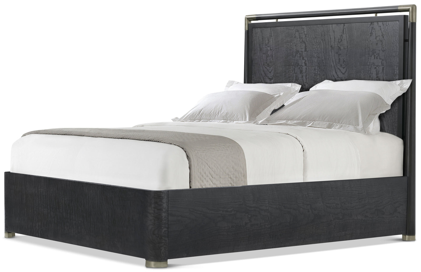 Theodore Alexander Kesden Wood Bed Queen / Silent Black – front view