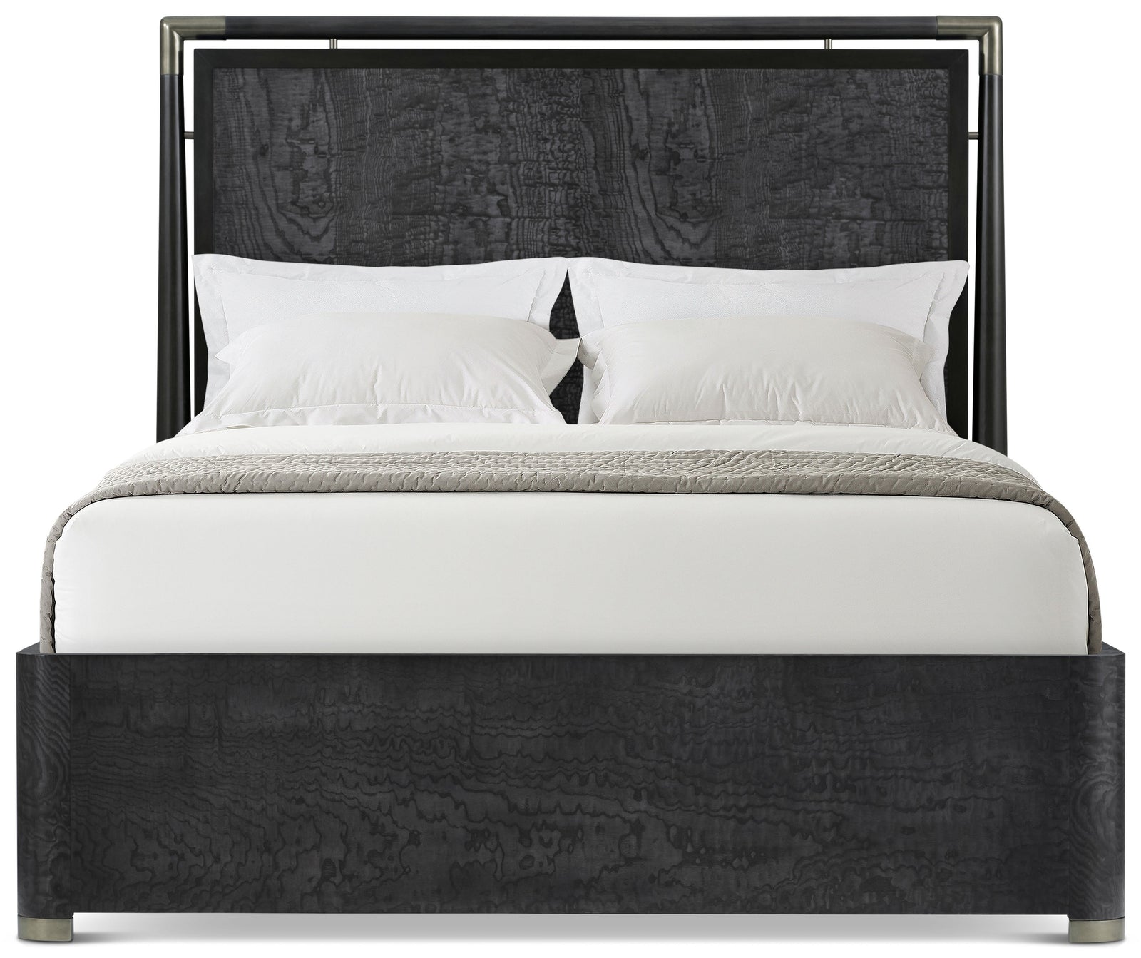 Theodore Alexander Kesden Wood Bed Queen / Silent Black – angle view