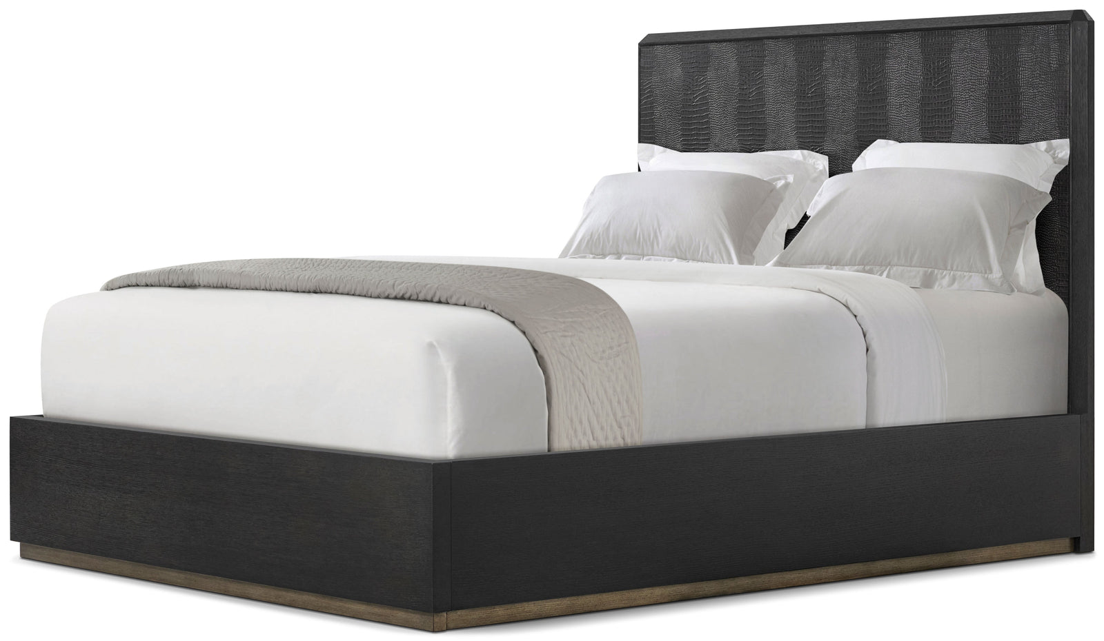 Theodore Alexander Spencer St. James Bed Queen / Lusso Onyx, Onyx, Deep Brown – front view
