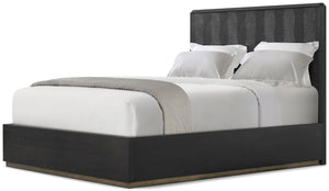 Theodore Alexander Spencer St. James Bed Queen / Lusso Onyx, Onyx, Deep Brown – front view