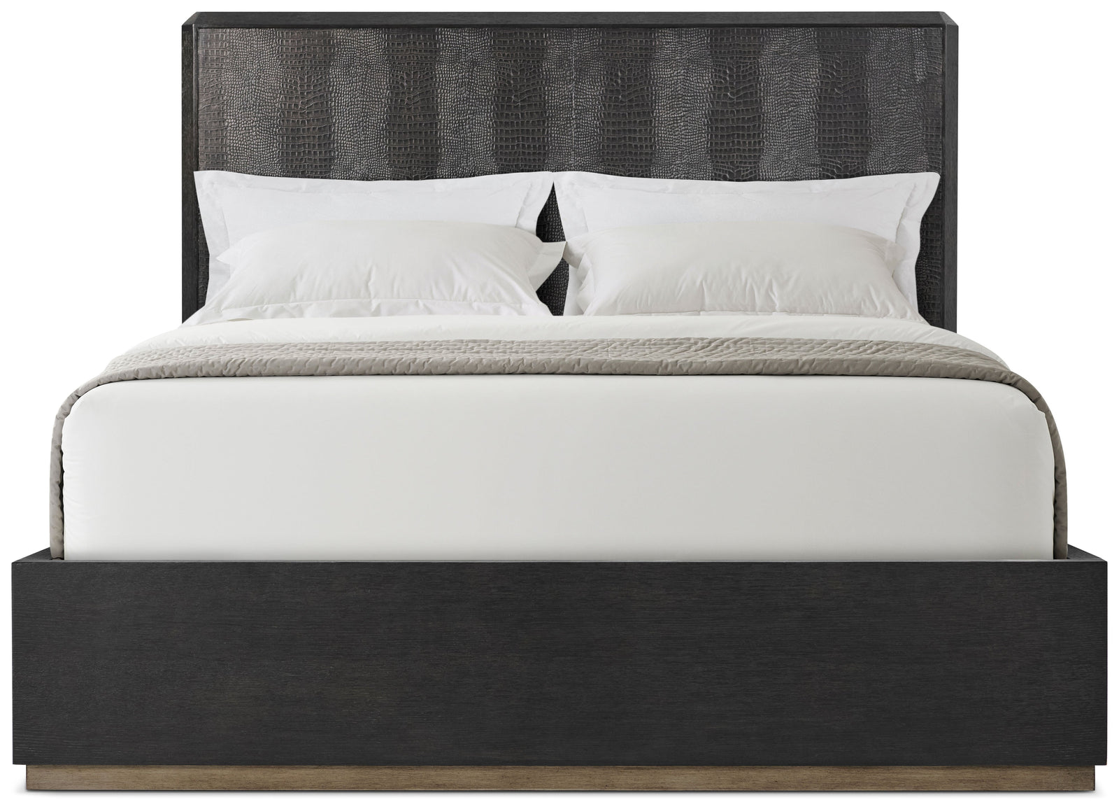 Theodore Alexander Spencer St. James Bed Queen / Lusso Onyx, Onyx, Deep Brown – angle view