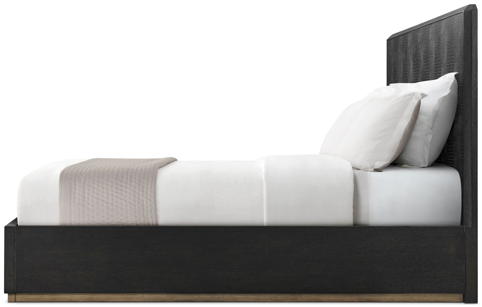 Theodore Alexander Spencer St. James Bed Queen / Lusso Onyx, Onyx, Deep Brown – side view