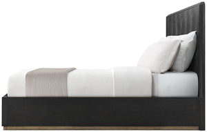 Theodore Alexander Spencer St. James Bed Queen / Lusso Onyx, Onyx, Deep Brown – side view