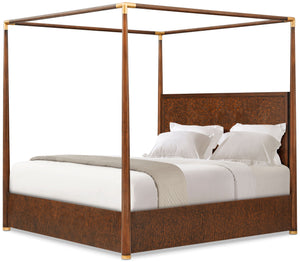 Theodore Alexander Kesden Poster Bed King / Pyramid Brown – front view