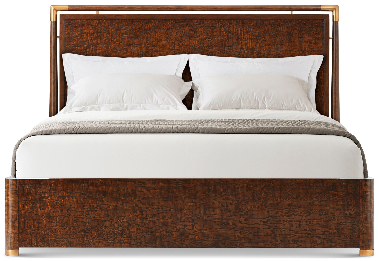Theodore Alexander Kesden Wood Bed King / Pyramid Brown – angle view