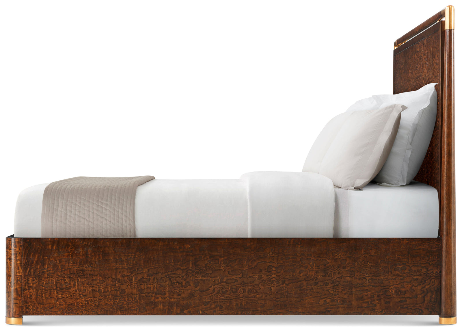 Theodore Alexander Kesden Wood Bed King / Pyramid Brown – side view