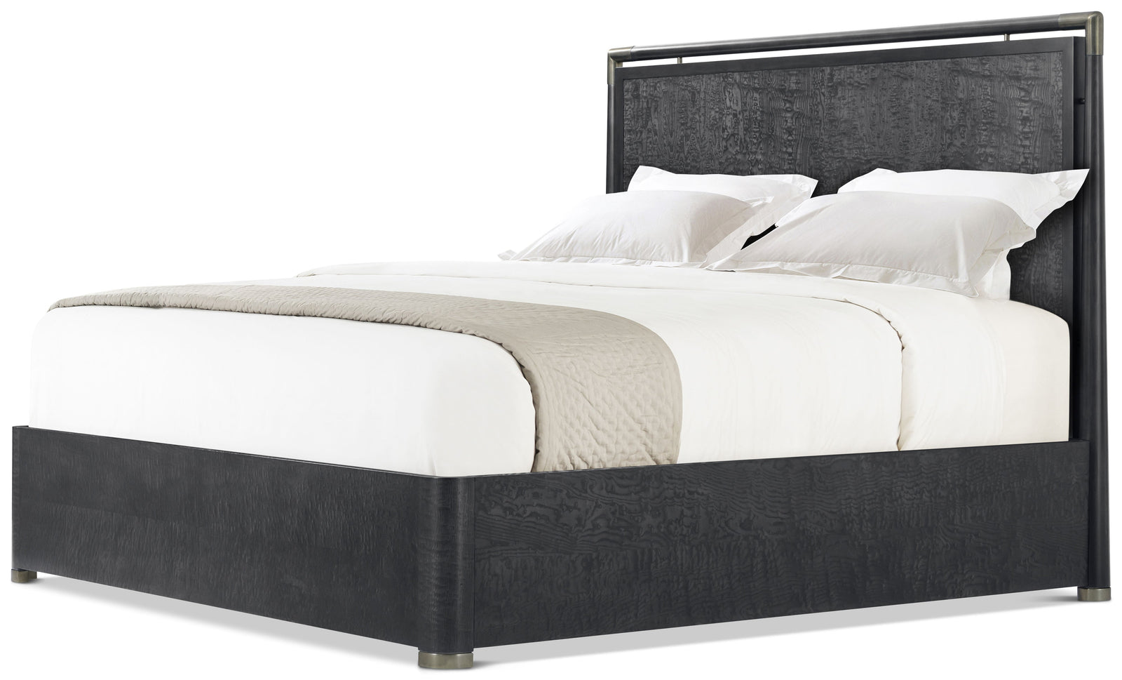 Theodore Alexander Kesden Wood Bed King / Silent Black – front view