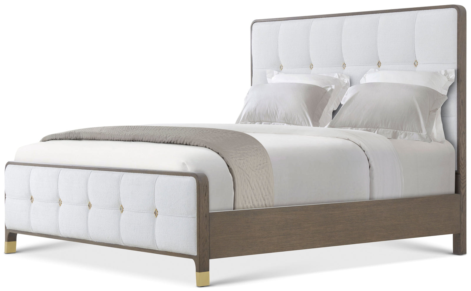 Theodore Alexander Judith Leiber Upholstered King Bed Mink – front view