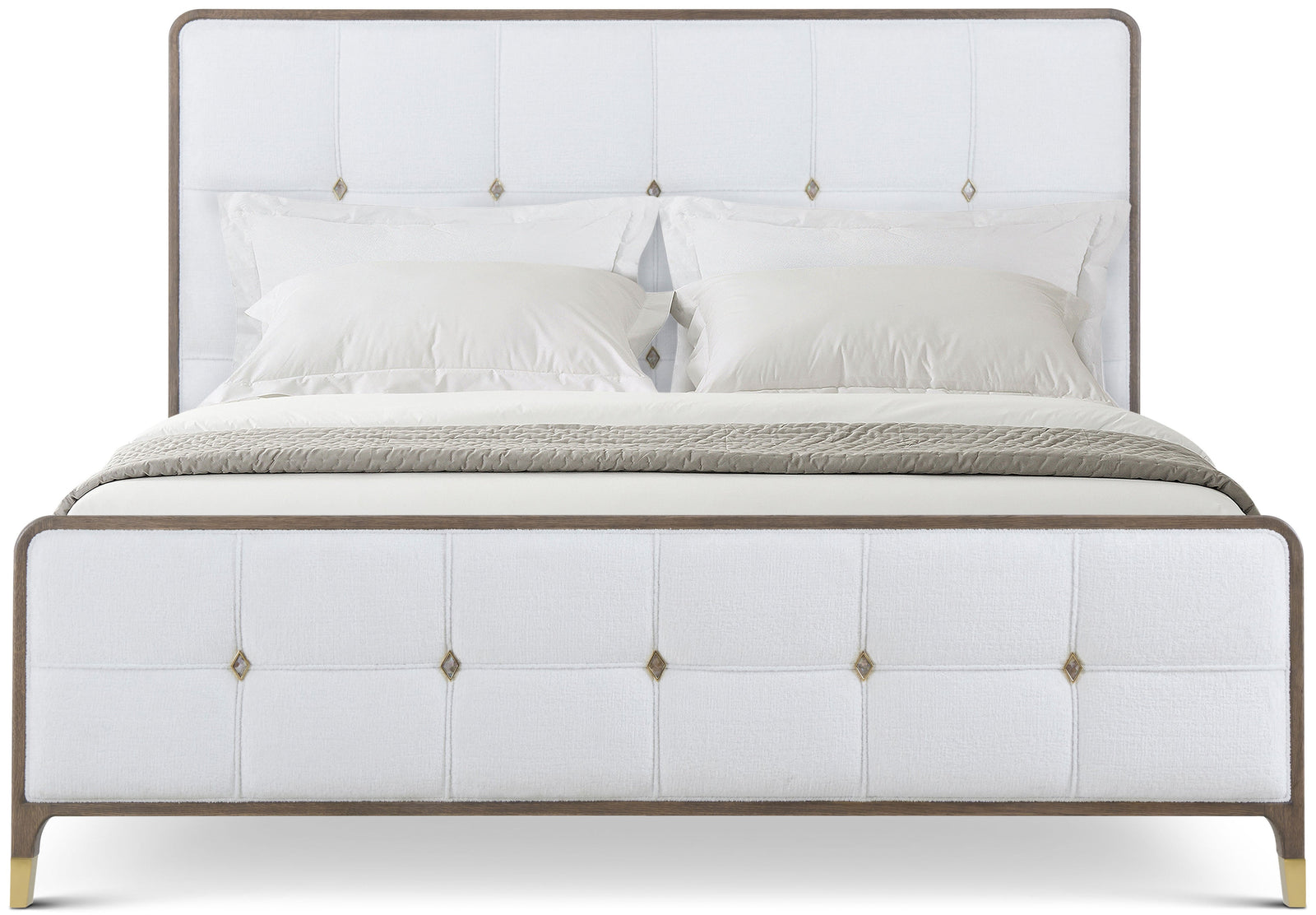 Theodore Alexander Judith Leiber Upholstered King Bed Mink – angle view