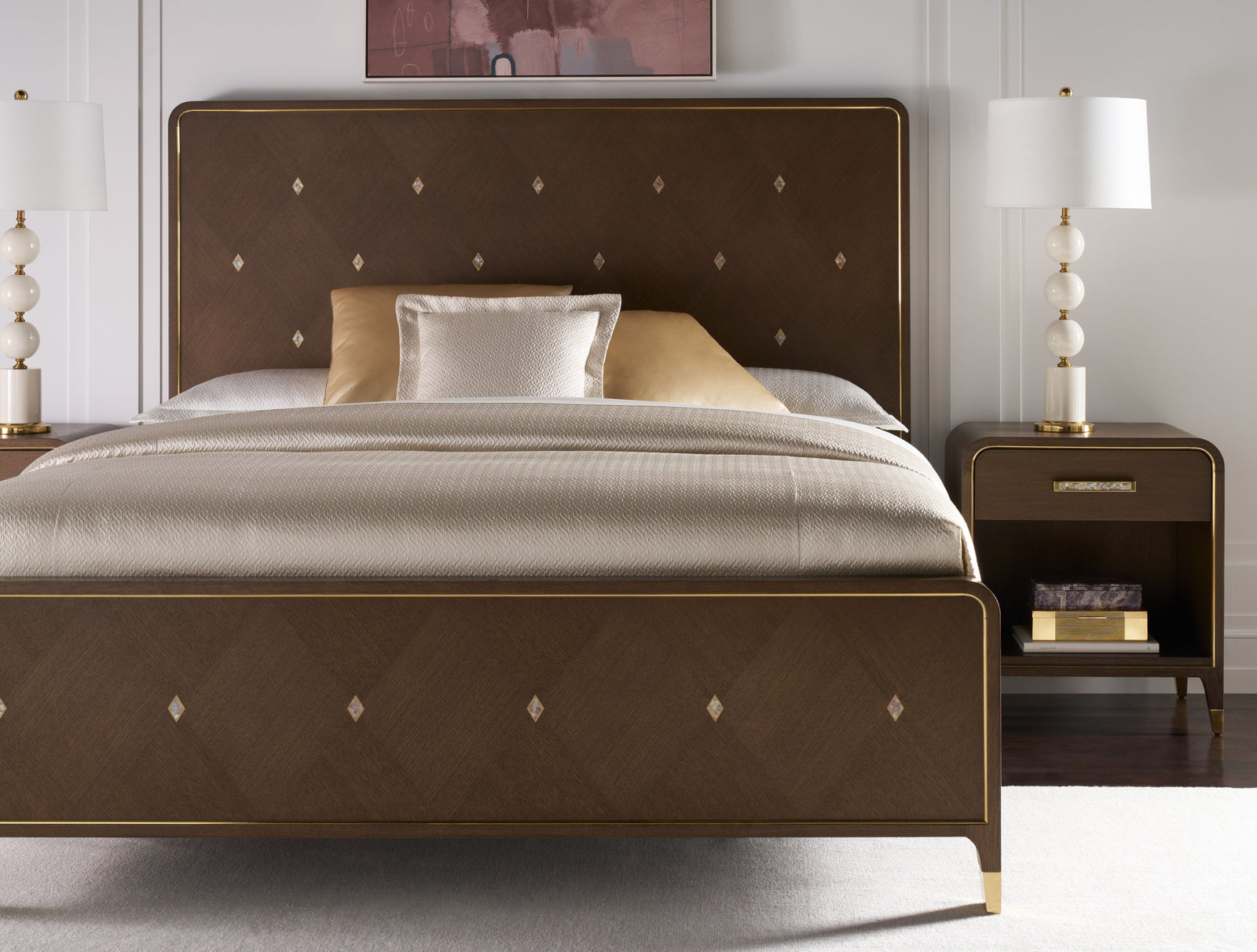 Theodore Alexander Judith Leiber King Bed Mink – room setting