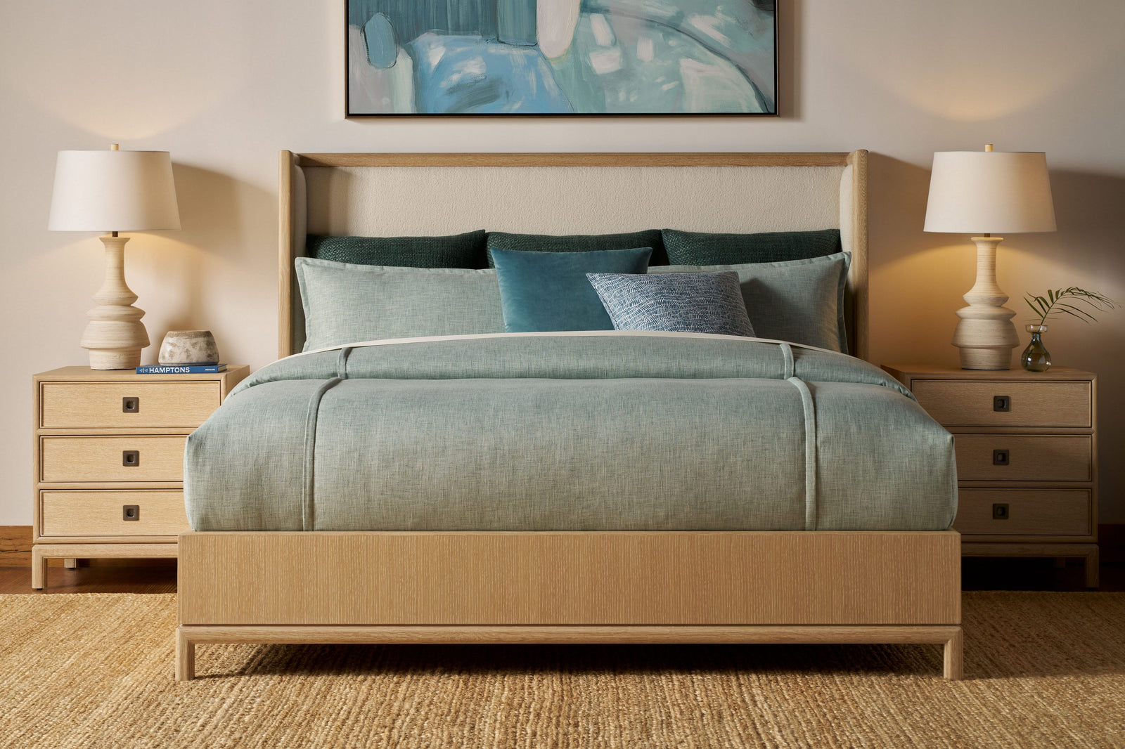 Theodore Alexander Montauk Upholstered Bed King / Lighthouse – room setting