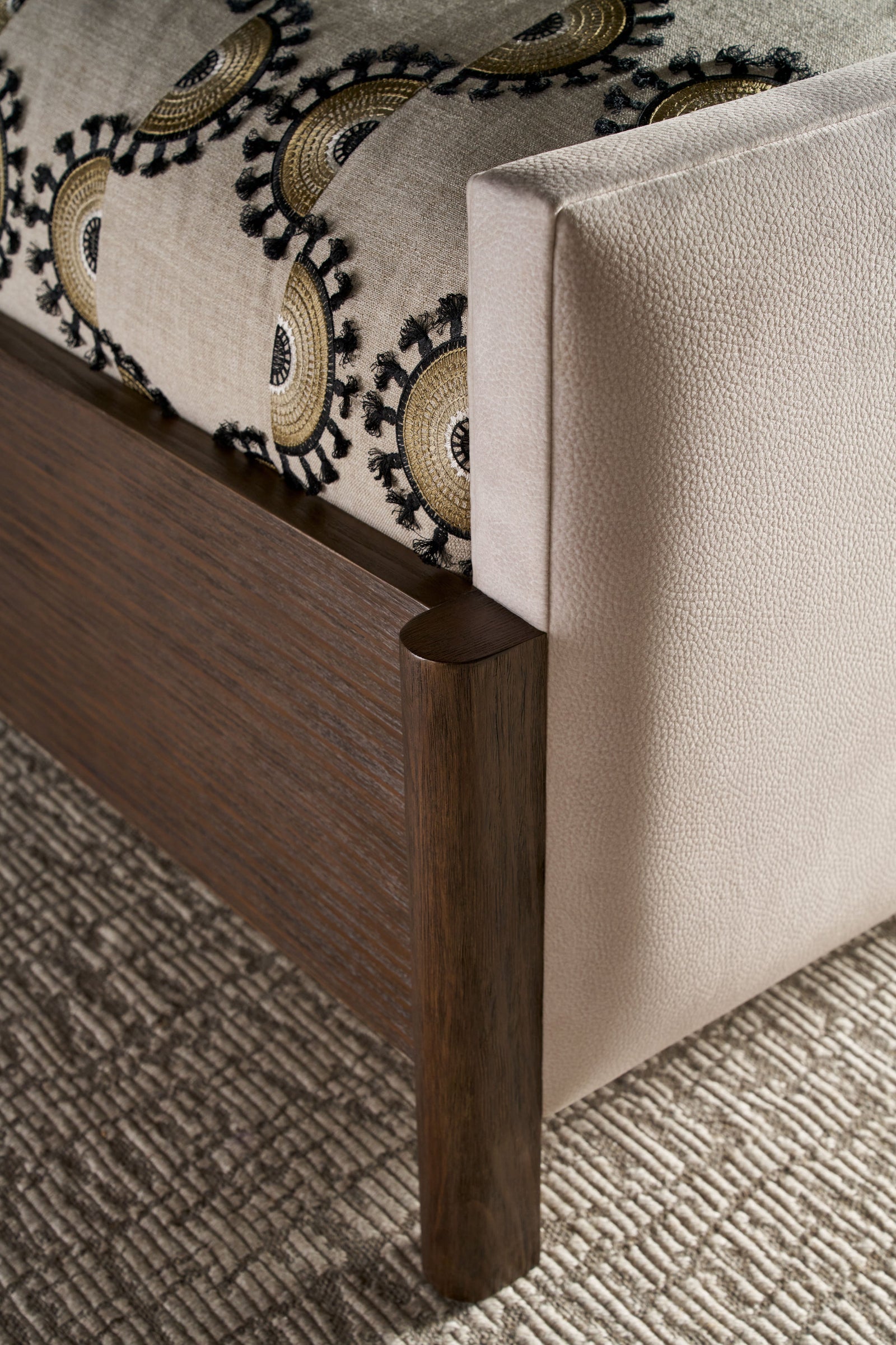 Theodore Alexander Urbane Upholstered Bed King / Campfire – room setting