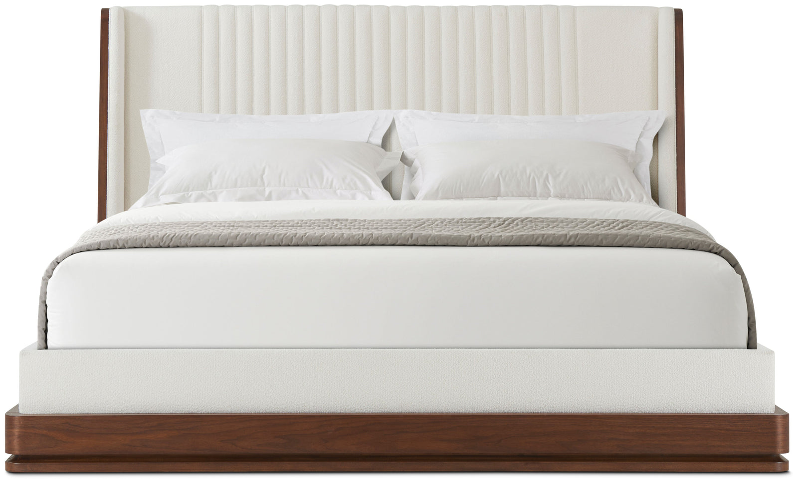 Theodore Alexander Coronet Walnut Channel King Bed – angle view