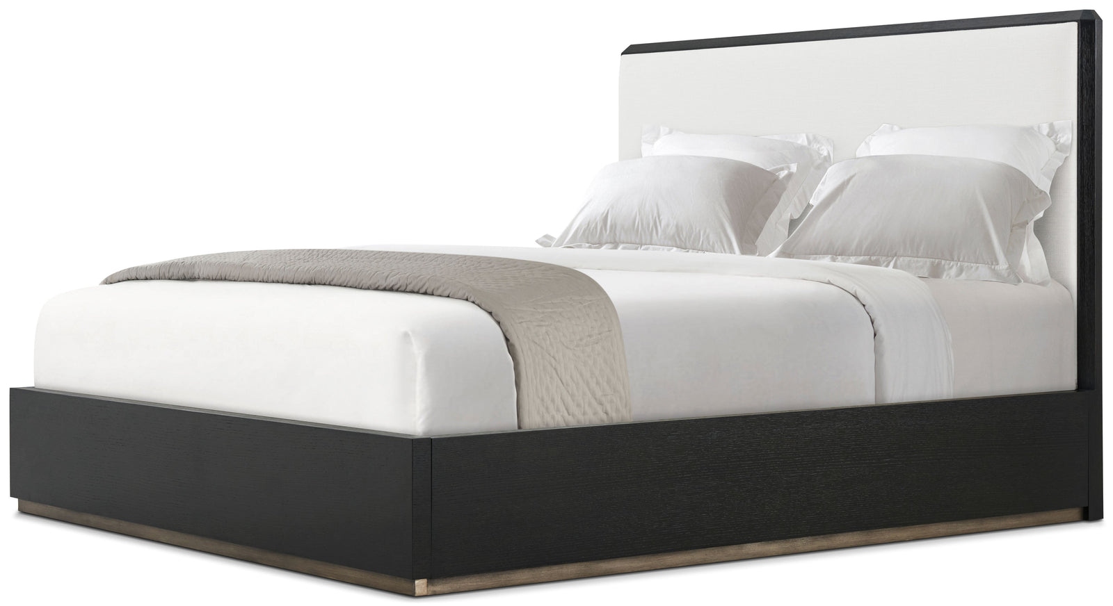 Theodore Alexander Spencer St. James Upholstery King Bed Lusso Onyx, Deep Brown – front view