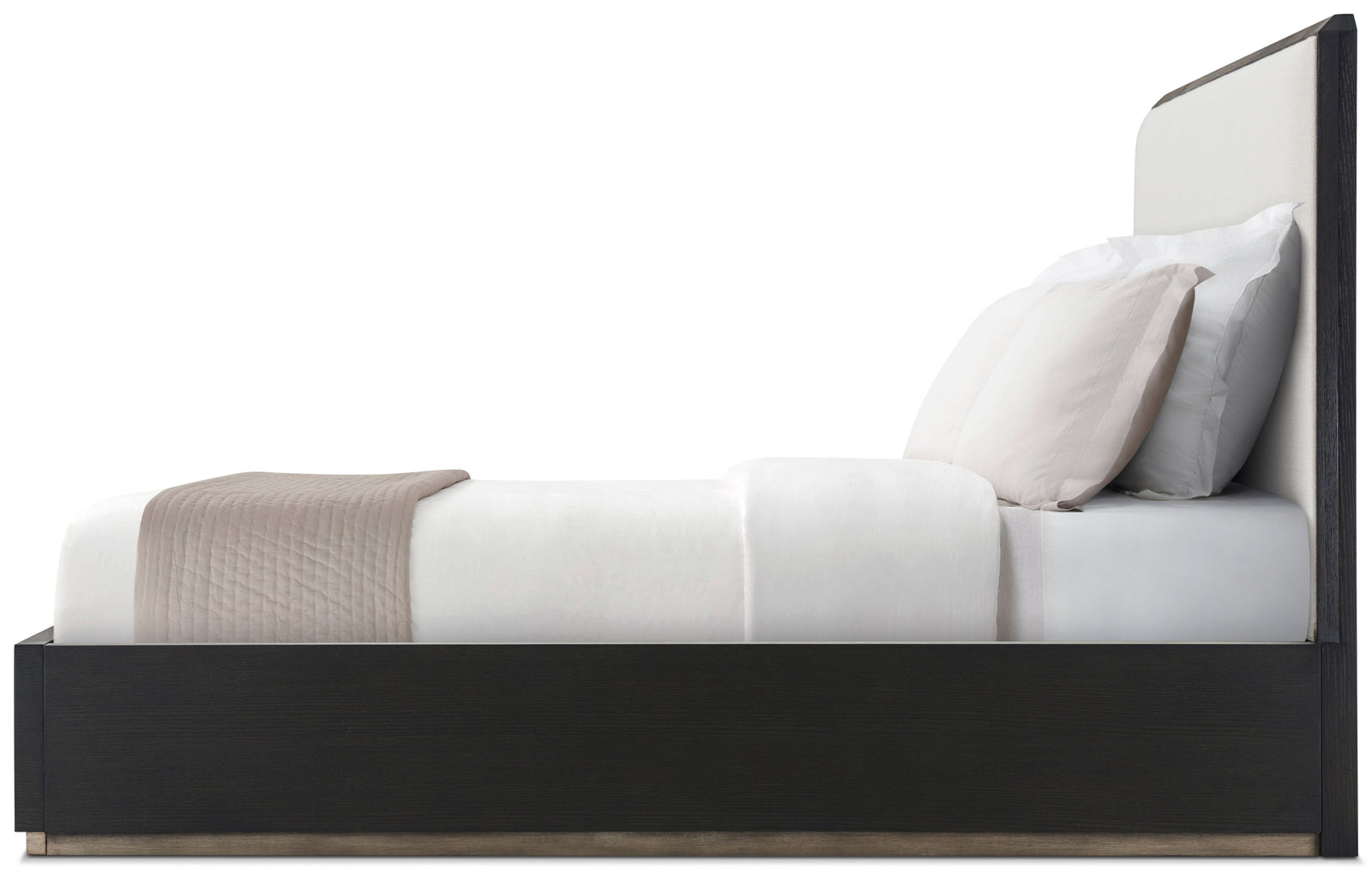 Theodore Alexander Spencer St. James Upholstery King Bed Lusso Onyx, Deep Brown – side view