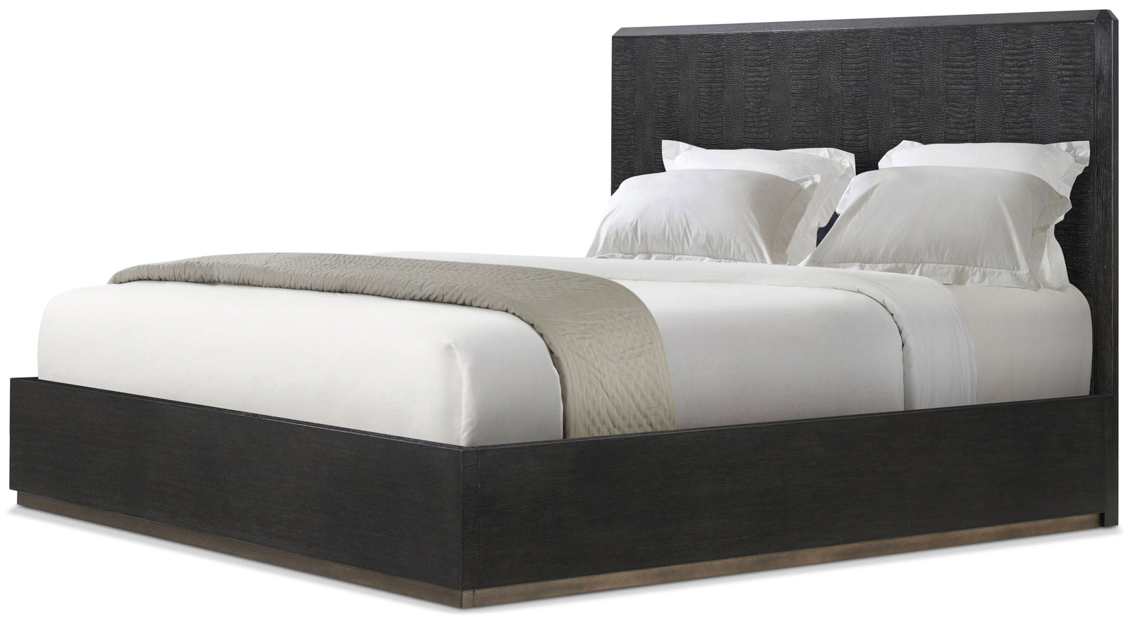 Theodore Alexander Spencer St. James Bed King / Lusso Onyx, Onyx, Deep Brown – front view
