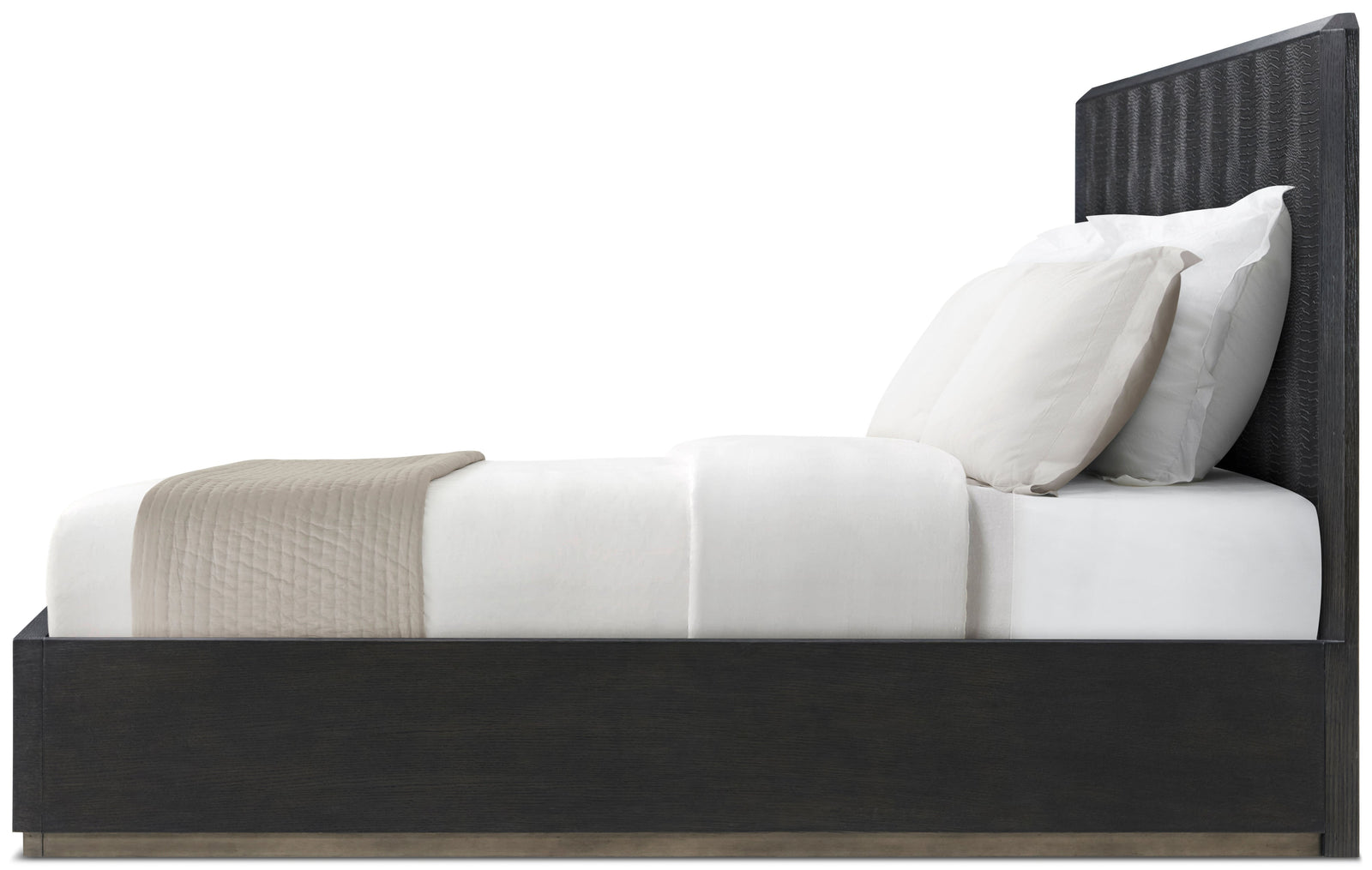 Theodore Alexander Spencer St. James Bed King / Lusso Onyx, Onyx, Deep Brown – side view