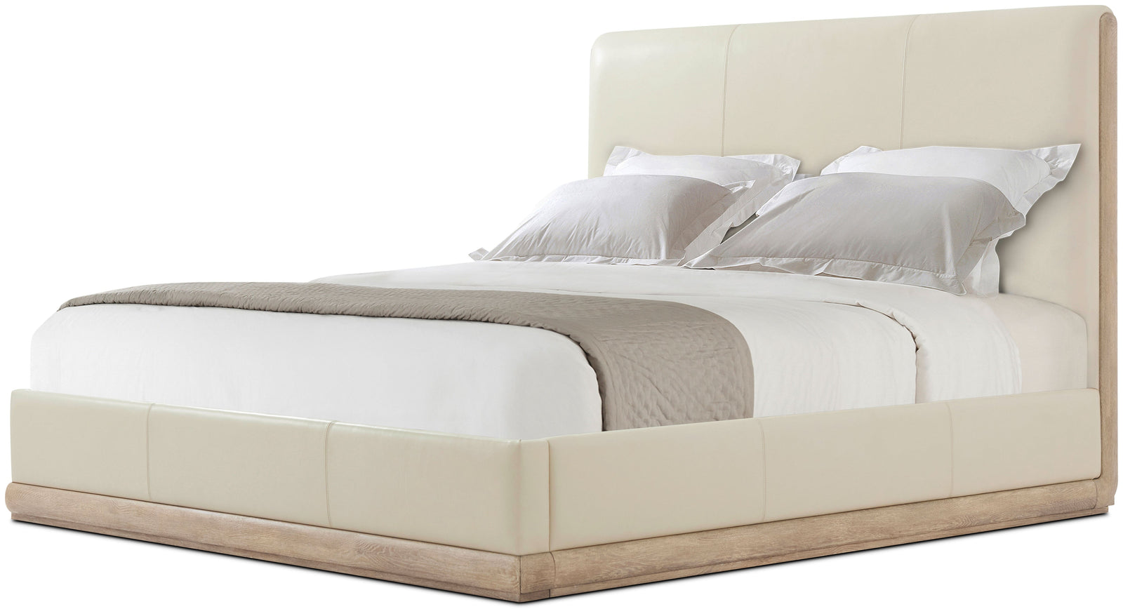 Theodore Alexander Repose Upholstered Bed California King / Grey Oak – front view