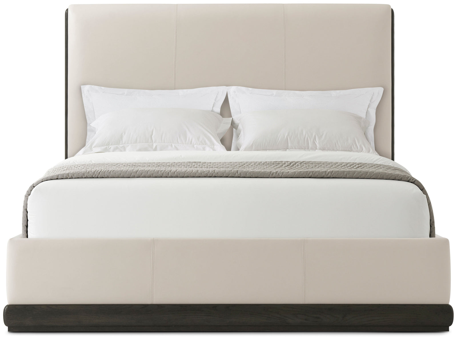 Theodore Alexander Repose Upholstered Bed California King / Charcoal Oak – angle view