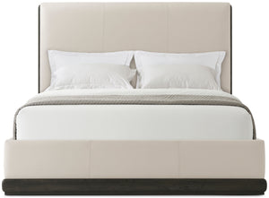 Theodore Alexander Repose Upholstered Bed California King / Charcoal Oak – angle view