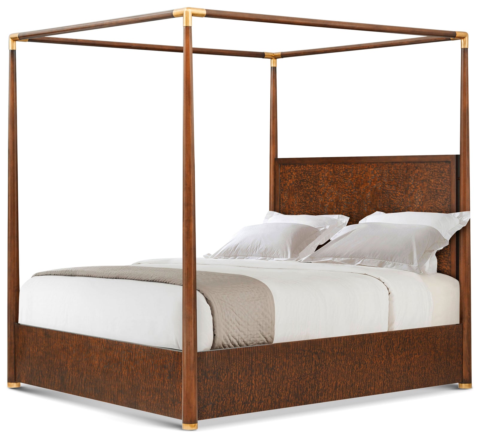 Theodore Alexander Kesden Poster Bed California King / Pyramid Brown – front view