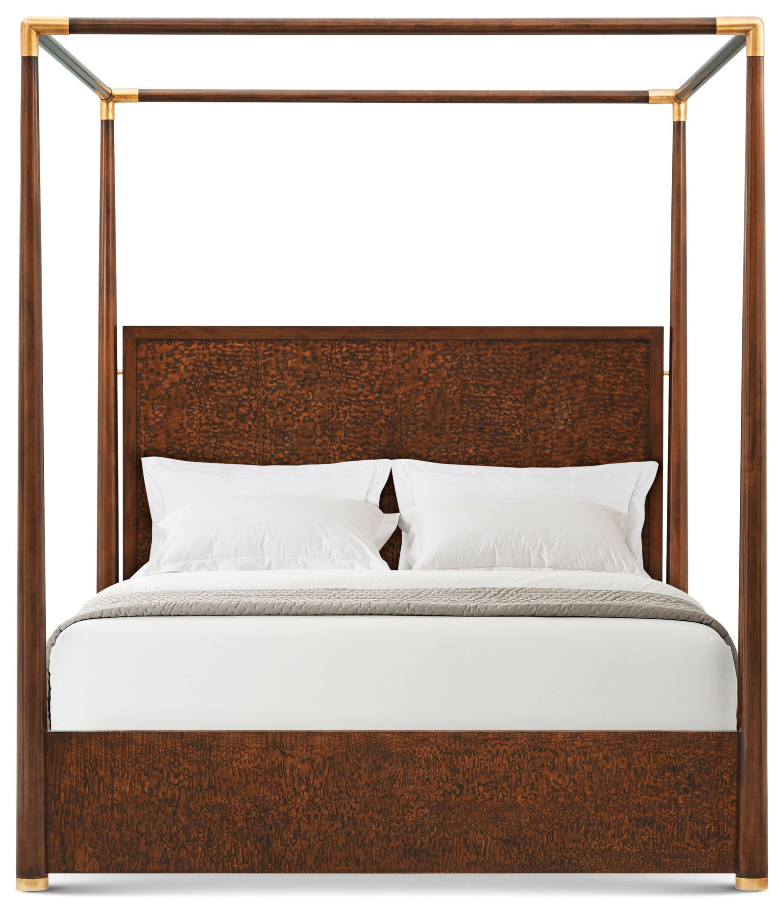 Theodore Alexander Kesden Poster Bed California King / Pyramid Brown – angle view