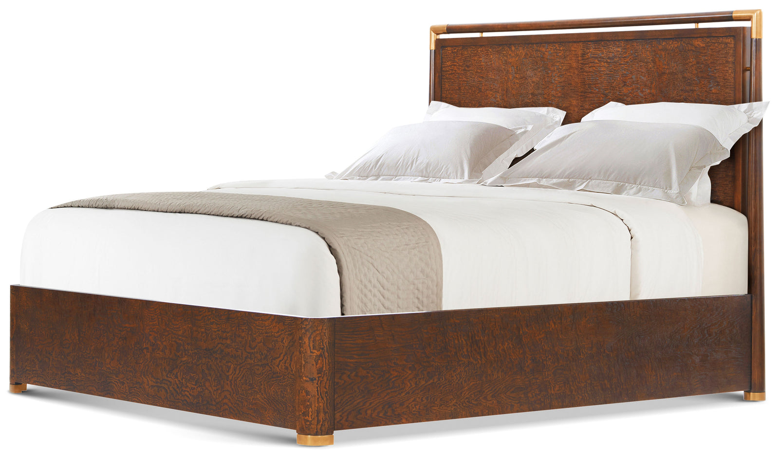 Theodore Alexander Kesden Wood Bed California King / Pyramid Brown – front view