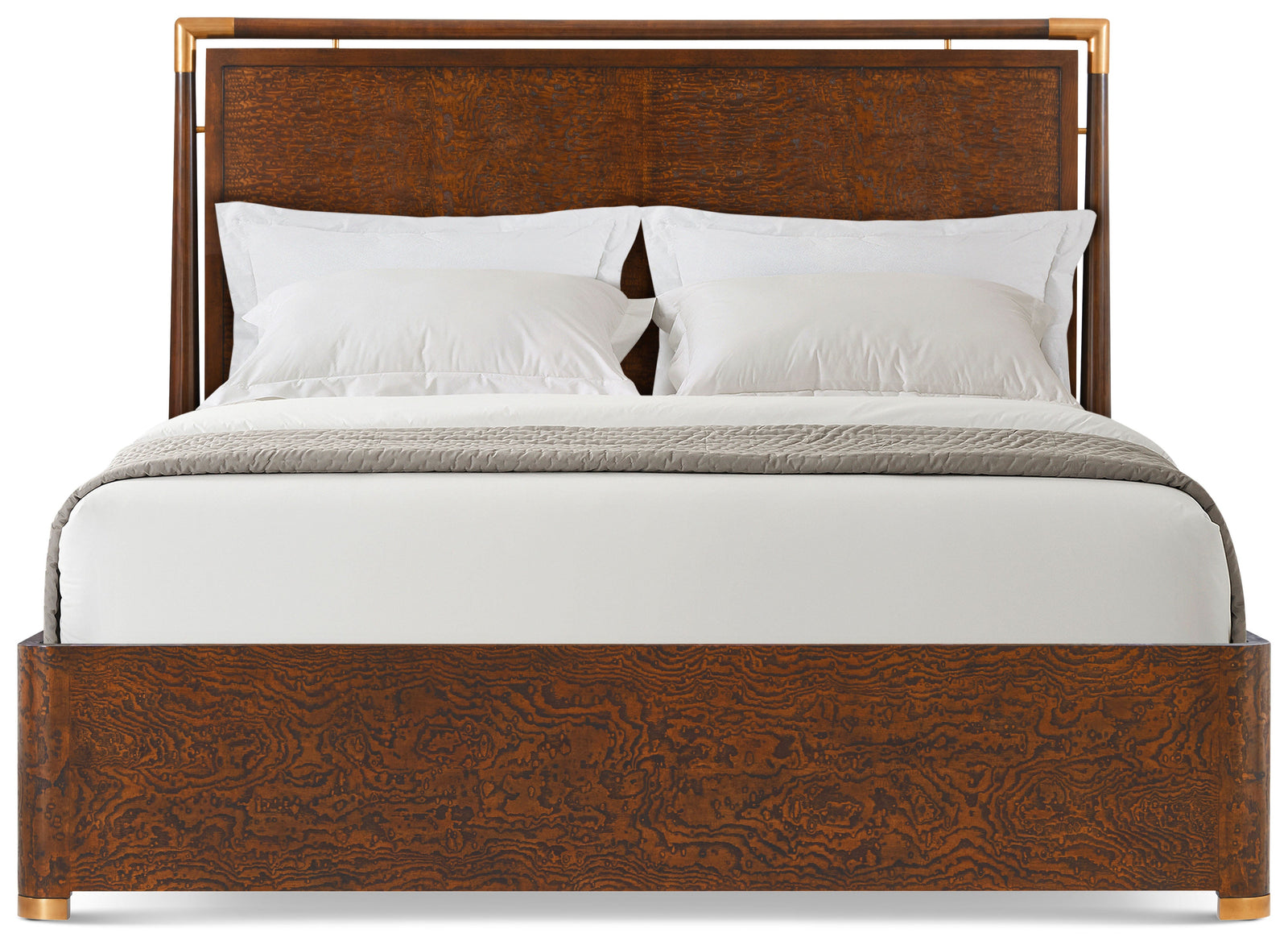 Theodore Alexander Kesden Wood Bed California King / Pyramid Brown – angle view