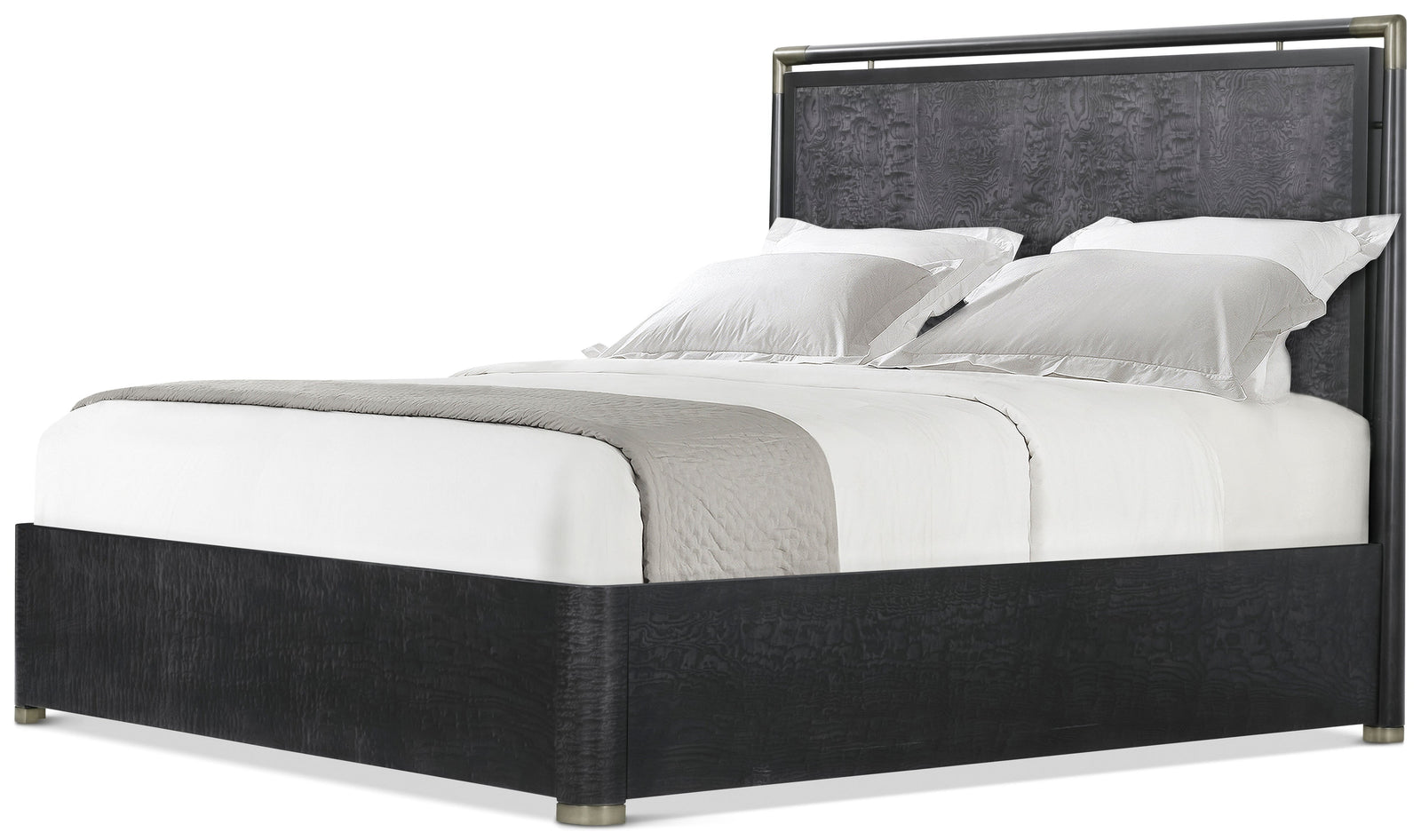 Theodore Alexander Kesden Wood Bed California King / Silent Black – front view