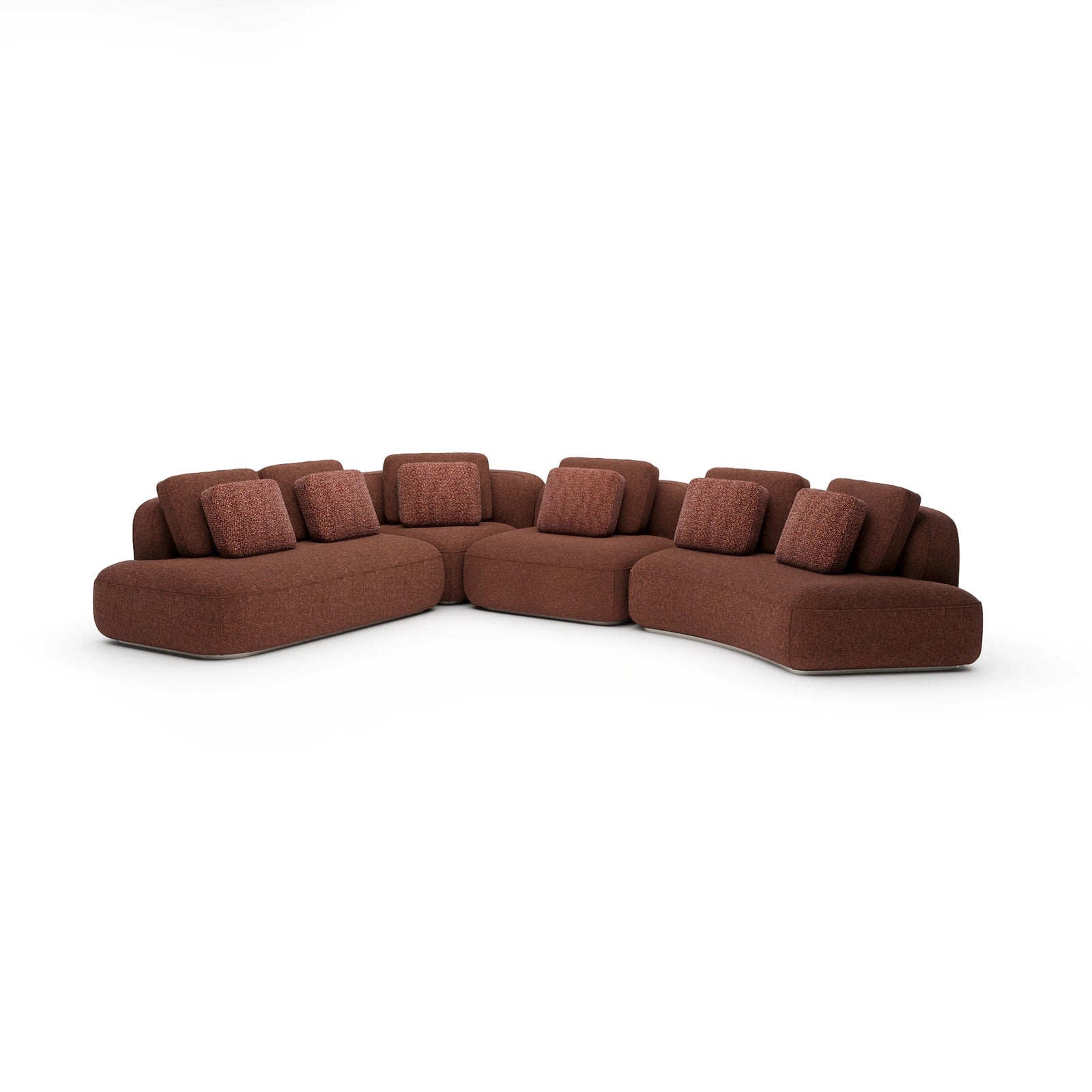 Caracole Sasso Large Curved L Sectional Saffron – angle view
