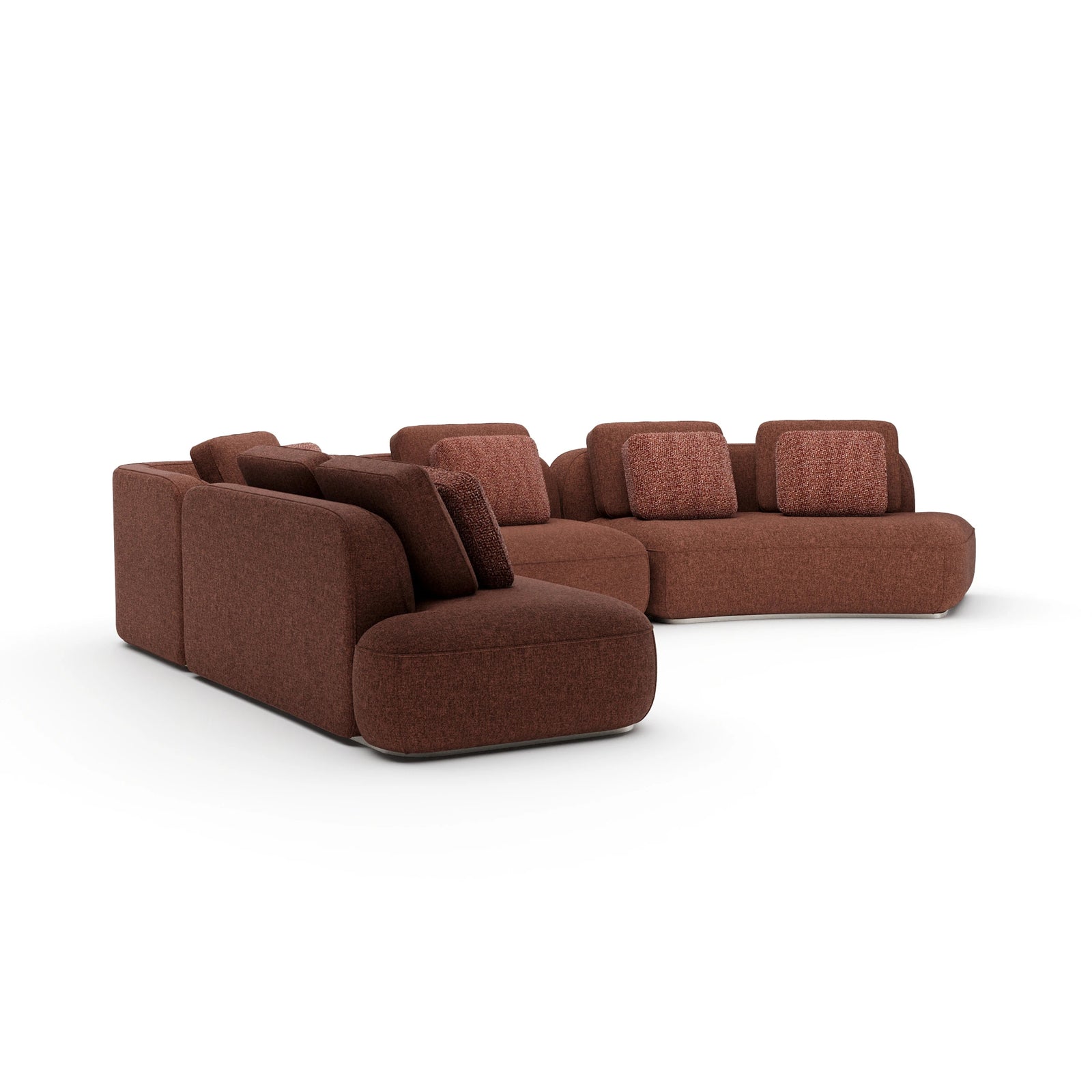 Caracole Sasso Large Curved L Sectional Saffron – side view
