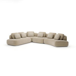Caracole Sasso Large Curved L Sectional Oatmeal – angle view