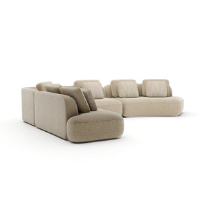 Caracole Sasso Large Curved L Sectional Oatmeal – side view