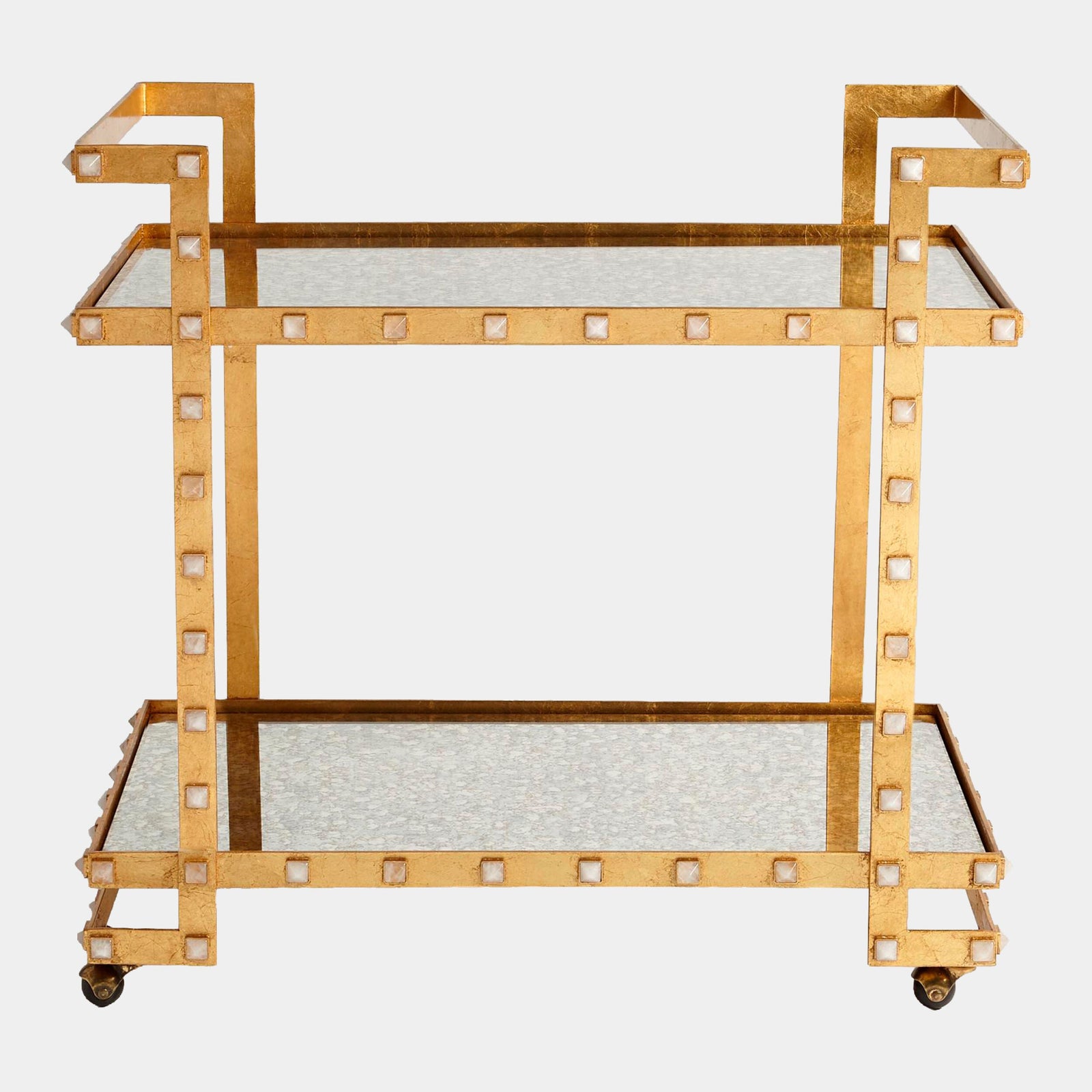 Global Views Aubrey Quartz Stud Bar Cart – detail