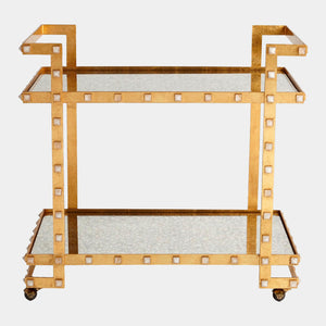 Global Views Aubrey Quartz Stud Bar Cart – detail