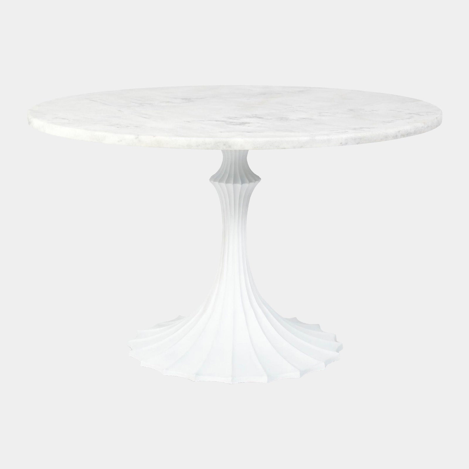 Global Views Cassian Flute Table Marble/White – detail