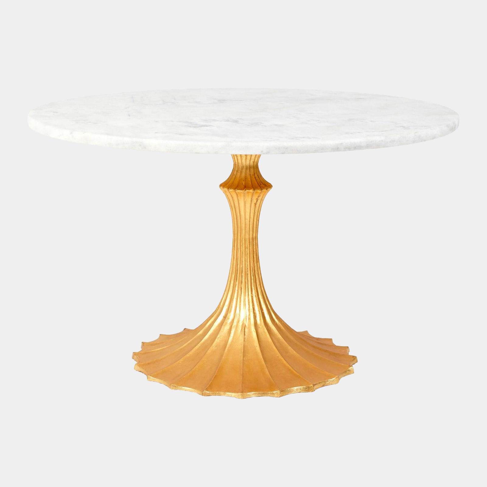 Global Views Cassian Flute Table Marble/White – detail