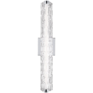 Cutler 24" Staggered Glass LED Vanity Chrome Bulbs Inc - Visual Comfort Wall Lights