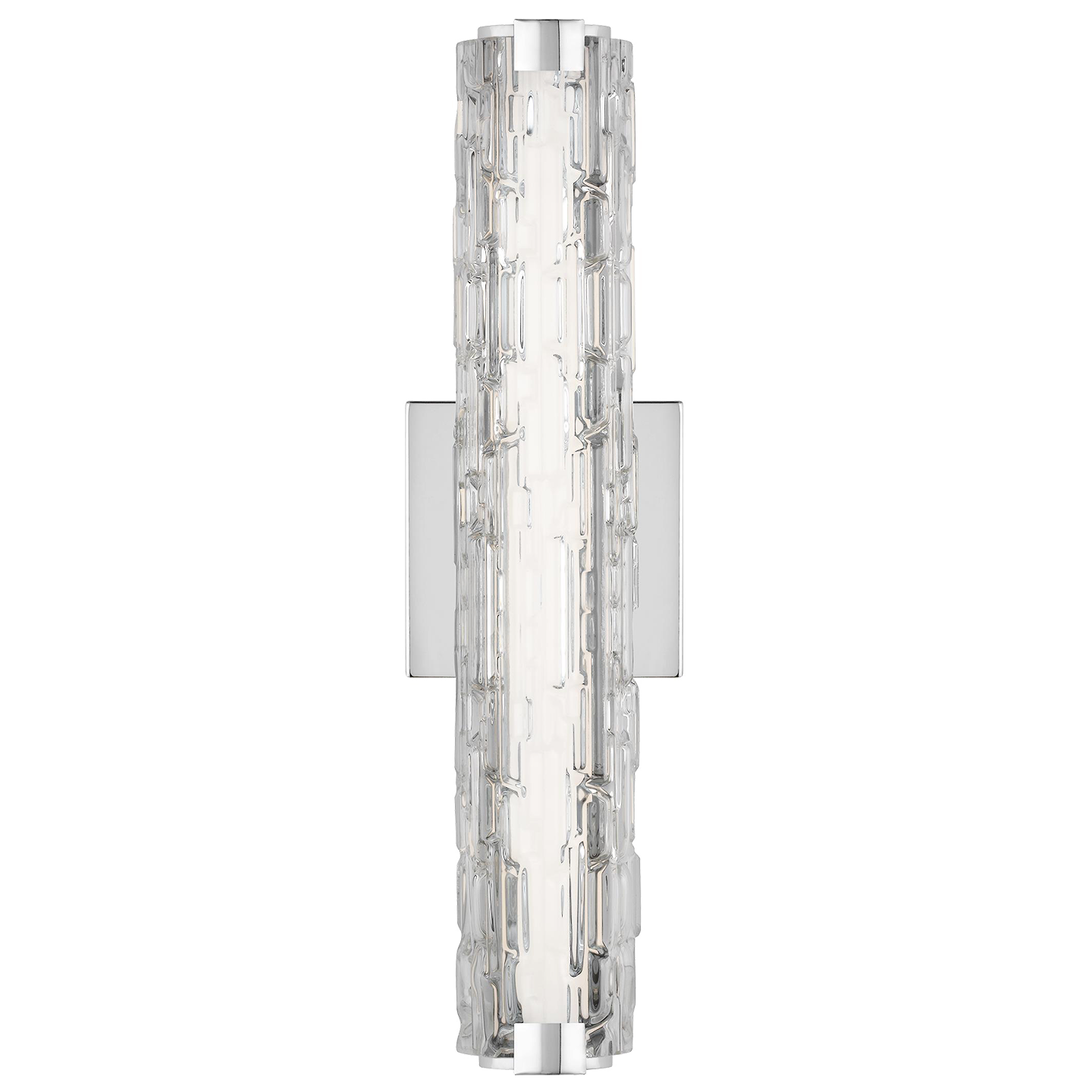 Cutler 18" Crackle Glass LED Sconce Satin Nickel Bulbs Inc - Visual Comfort Wall Lights
